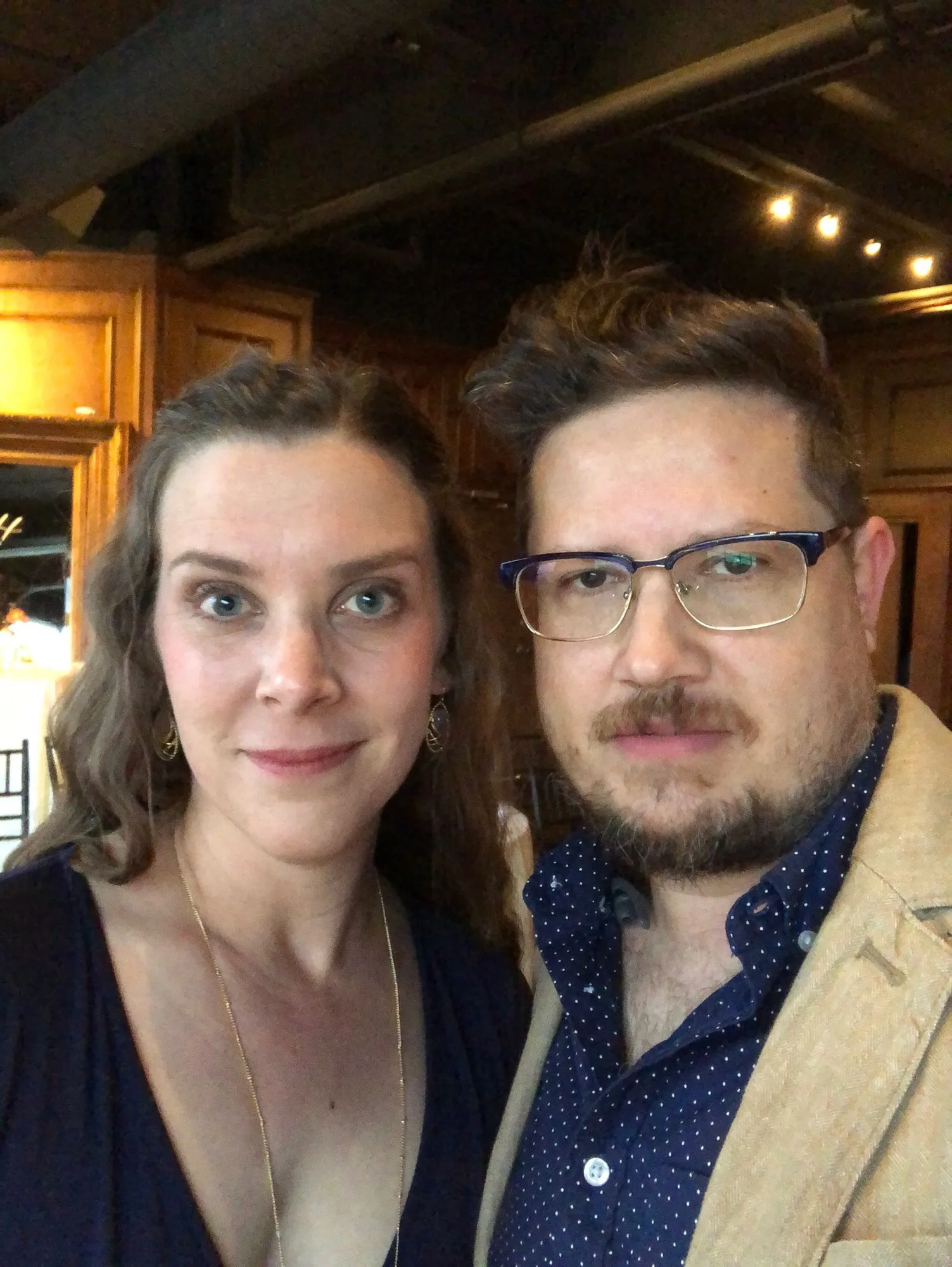 The two of us dressed up for a dinner out